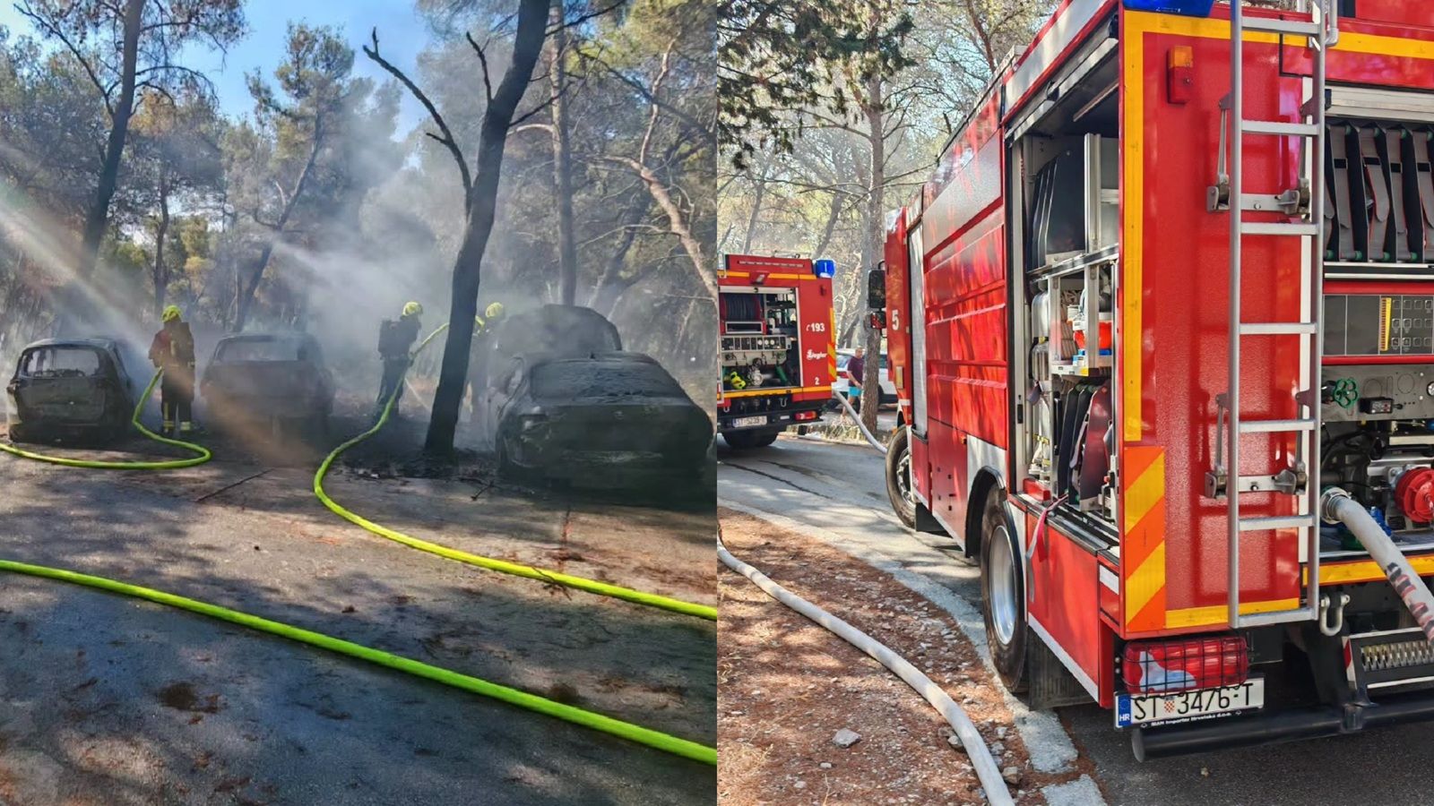 FOTO Pred hotelom Medena izgorjela tri automobila