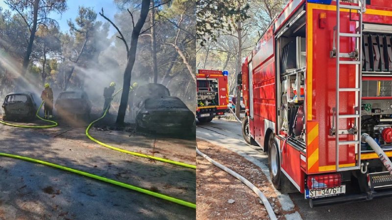 FOTO Pred hotelom Medena izgorjela tri automobila