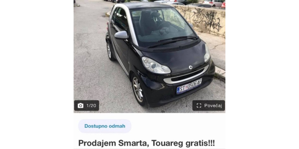 Poznati splitski harmonikaš oglasom za prodaju auta nasmijao mnoge