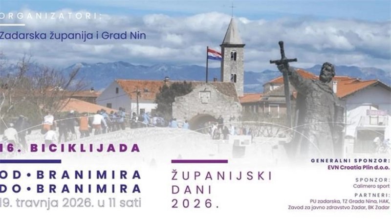 Obavijest za Zadrane: Sutra se održava biciklijada 'Od Branimira do Branimira'