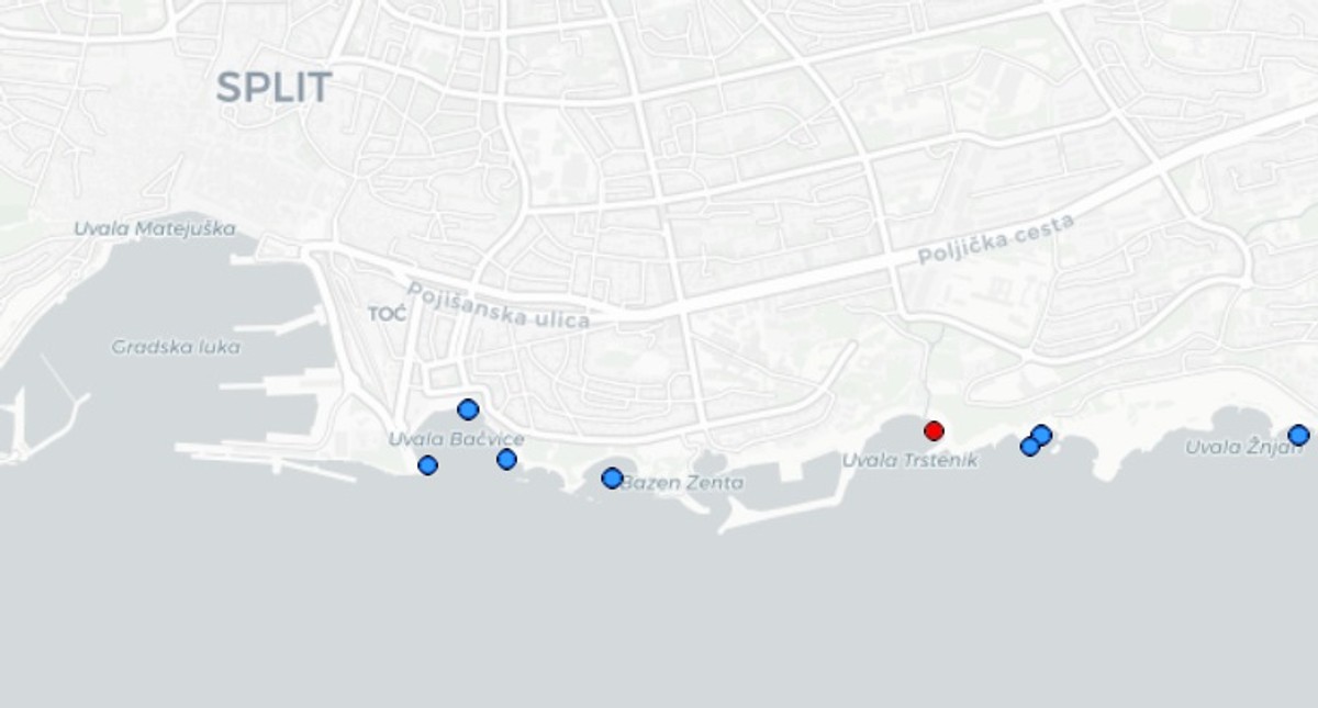  NEZADOVOLJAVAJUĆE! More na Trsteniku nije za kupanje