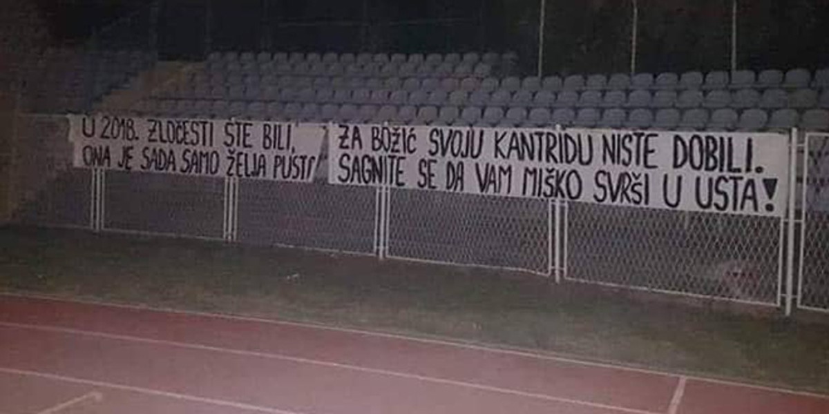 Torcida na Kantridi izvjesila brutalne poruke za Armadu