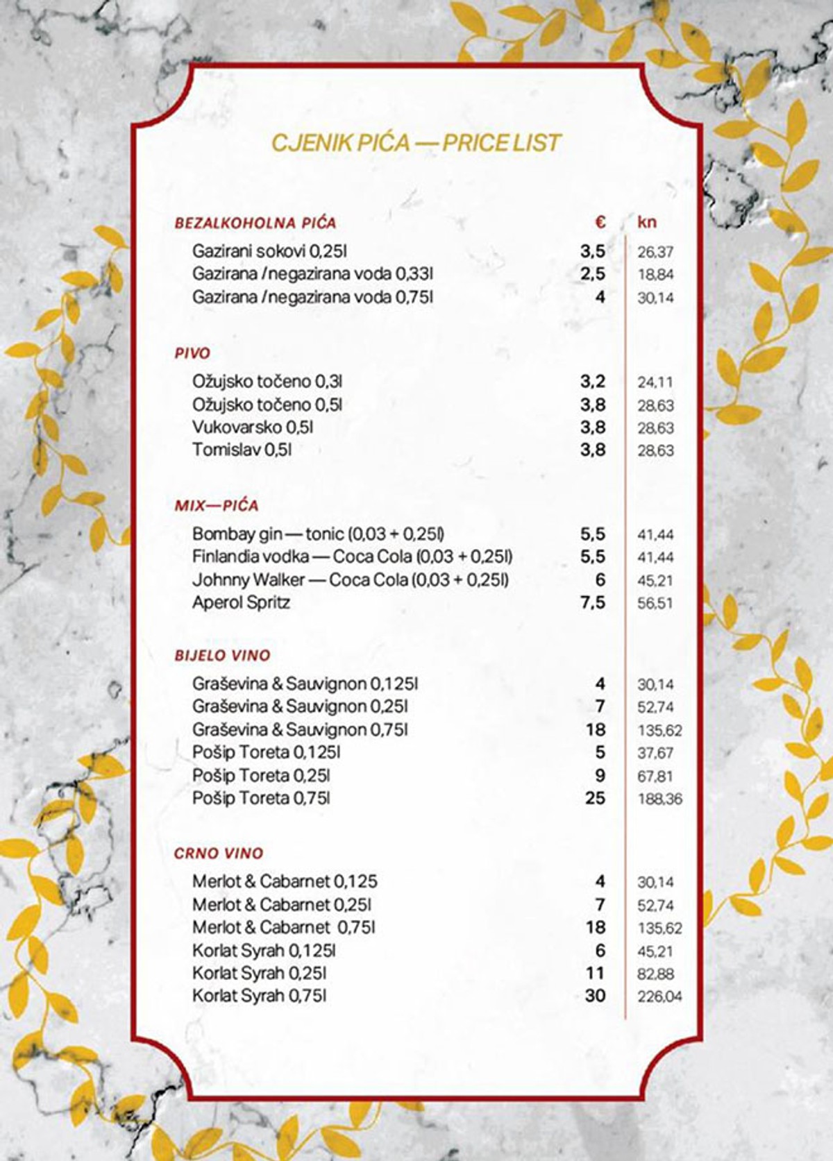 Blagdanski meni i omiljene pizze u restoran/kavani Lvxor