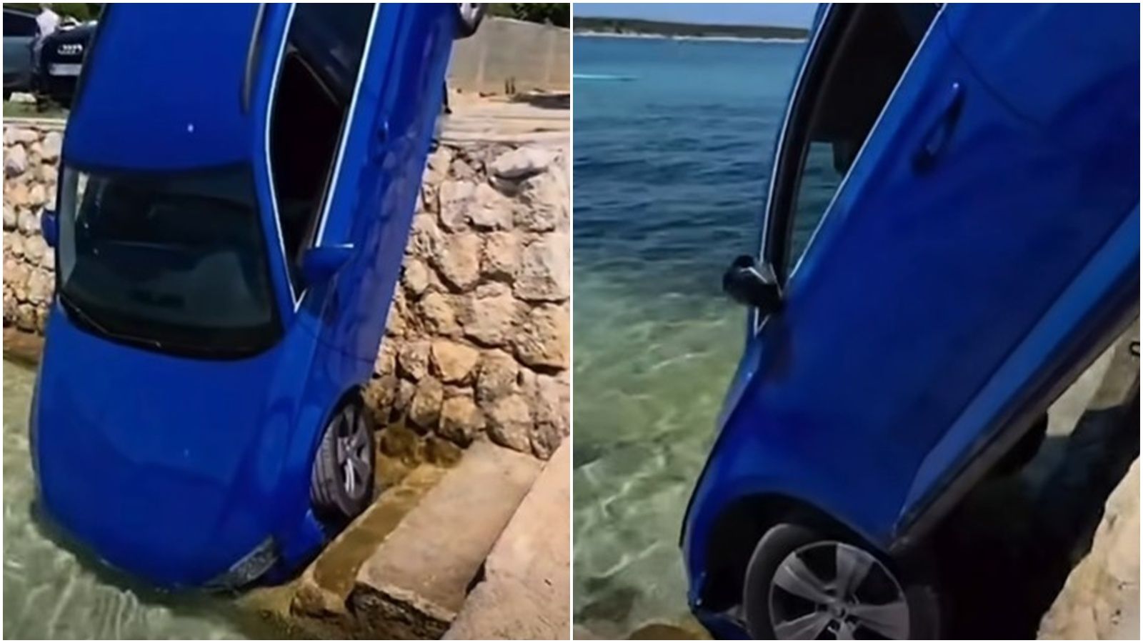 VIDEO Auto 'kliznuo' u more, šokirao kupače