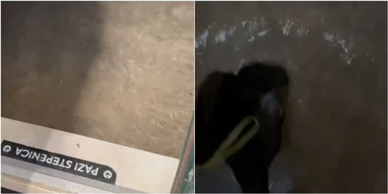 VIDEO Trogirske ulice potopljene, vrećice za smeće čuvaju noge