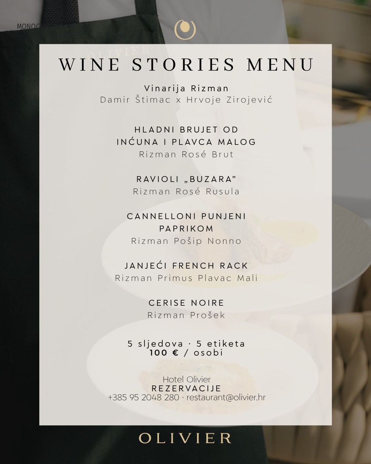 Wine Stories Dinner u Olivieru: Hrvoje Zirojević i vinar Damir Štimac donose posebnu gastronomsku večer u Split