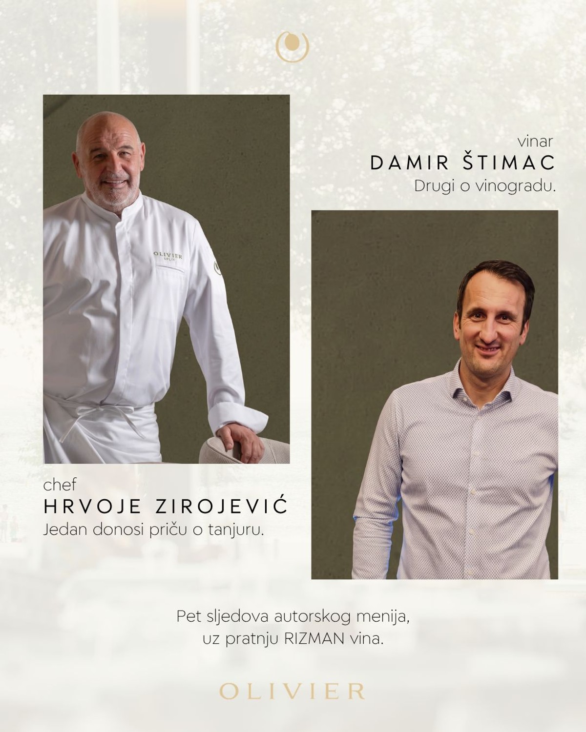 Wine Stories Dinner u Olivieru: Hrvoje Zirojević i vinar Damir Štimac donose posebnu gastronomsku večer u Split