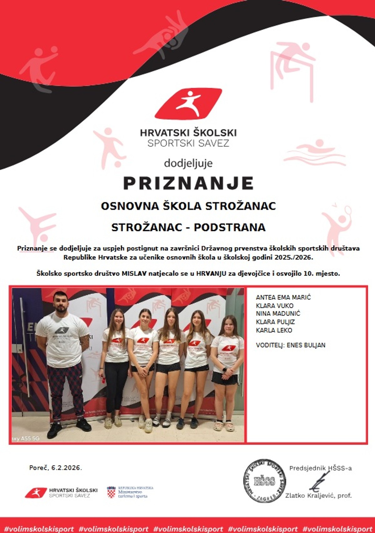 OŠ Strožanac kroz hrvački sport promovira Podstranu i Splitsko-dalmatinsku županiju na nacionalnoj razini