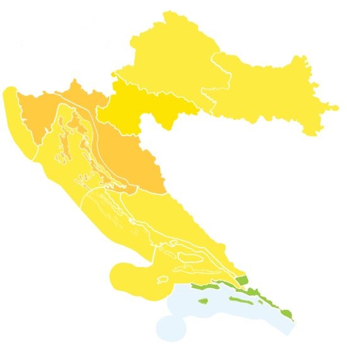 STIŽE NEVRIJEME Gotovo cijela Dalmacija sutra pod upozorenjima