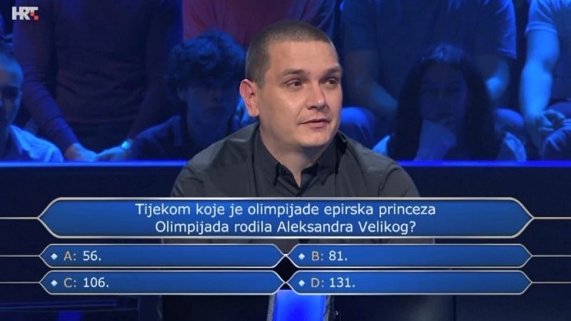 TKO ŽELI BITI MILIJUNAŠ? Splićanin otvorio 13. pitanje, kući otišao s 18.000 eura