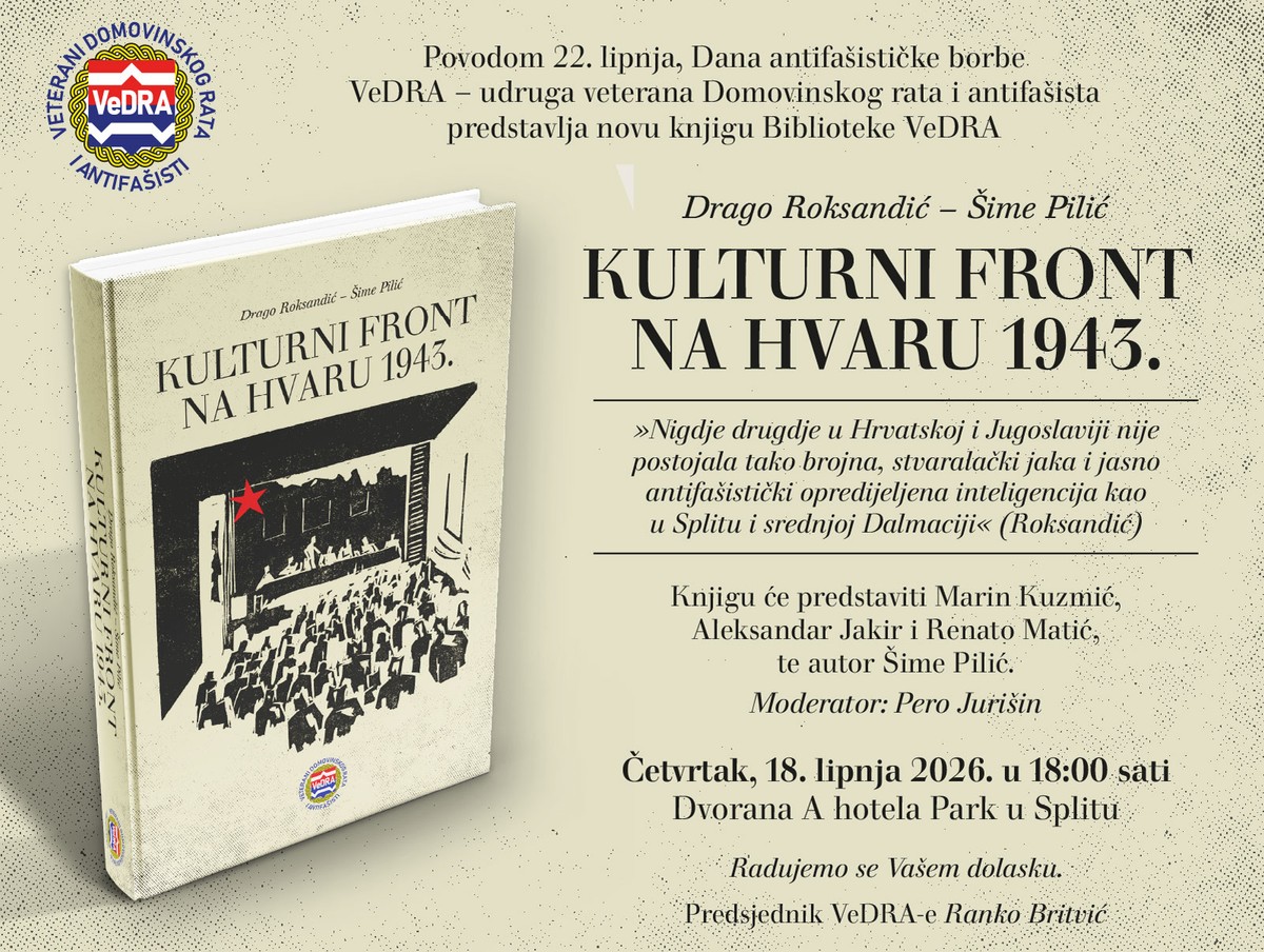 ČETVRTAK Predstavlja se knjiga 'Kulturni front na Hvaru 1943.'