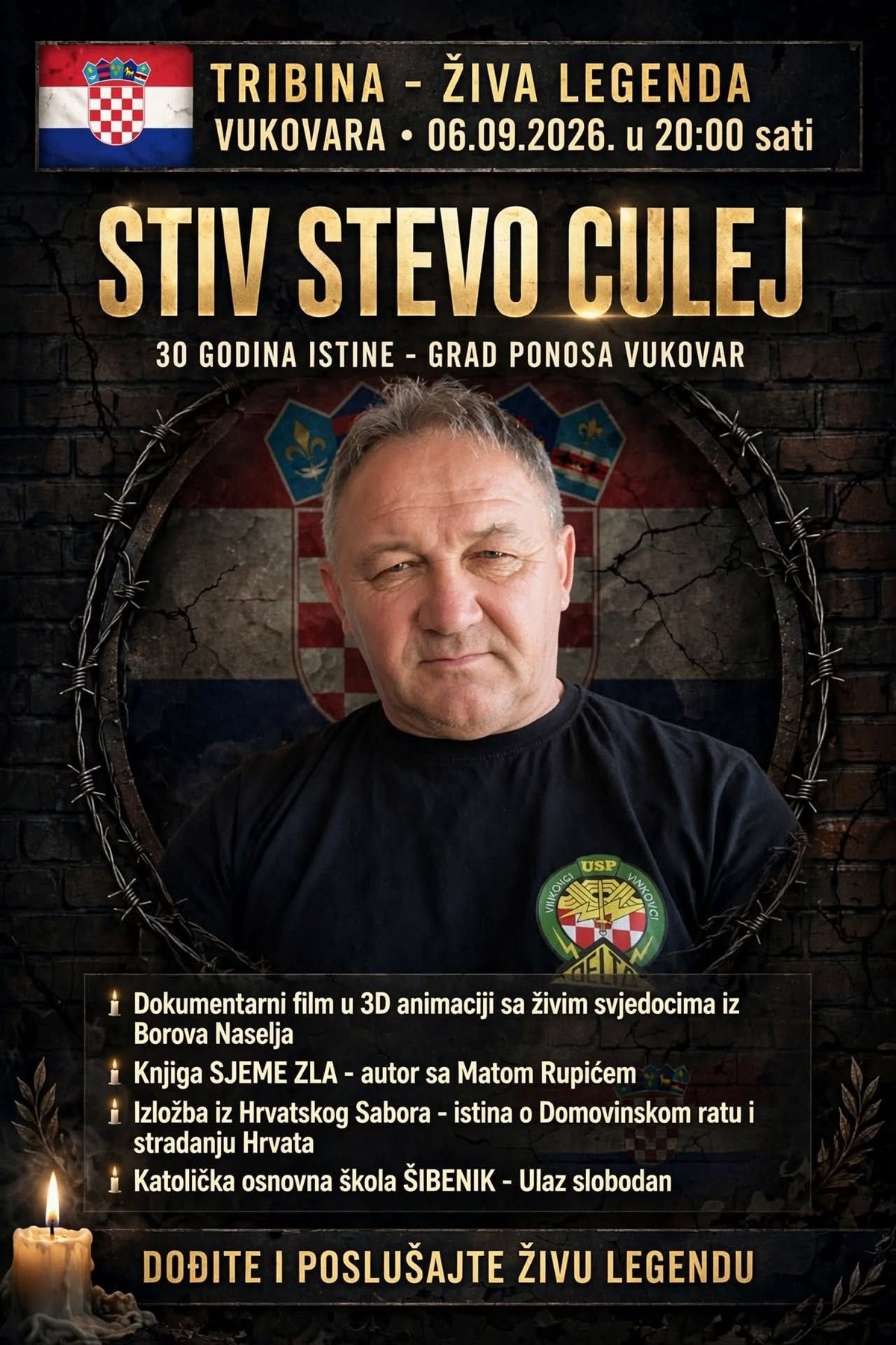 ŠIBENIK Tribina 'Živa legenda Vukovara' sa Stivom Stevom Culejom
