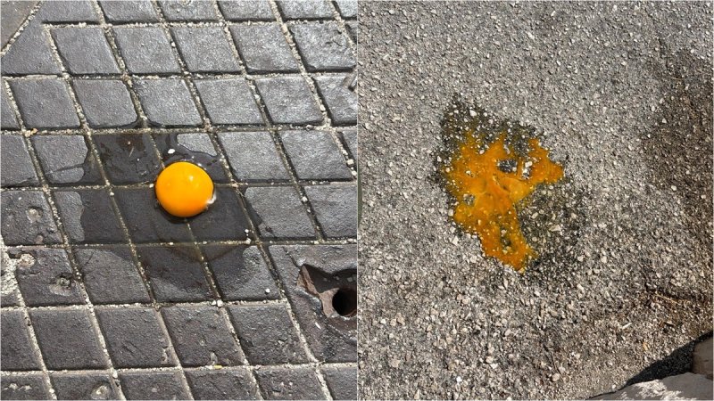VIDEO Jesu li asfalt i metalna šahta dovoljno vrući za ispeći jaje? Isprobali smo usred toplinskog vala