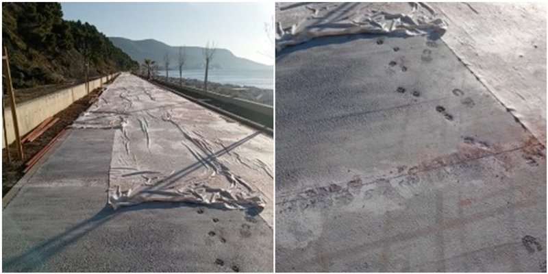 Strogo zabranjeno kretanje šetnicom koja se gradi do Stobreča, već napravljena šteta!