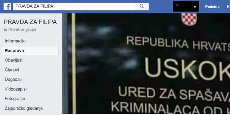 Izbrisana i druga grupa 'Pravda za Filipa'