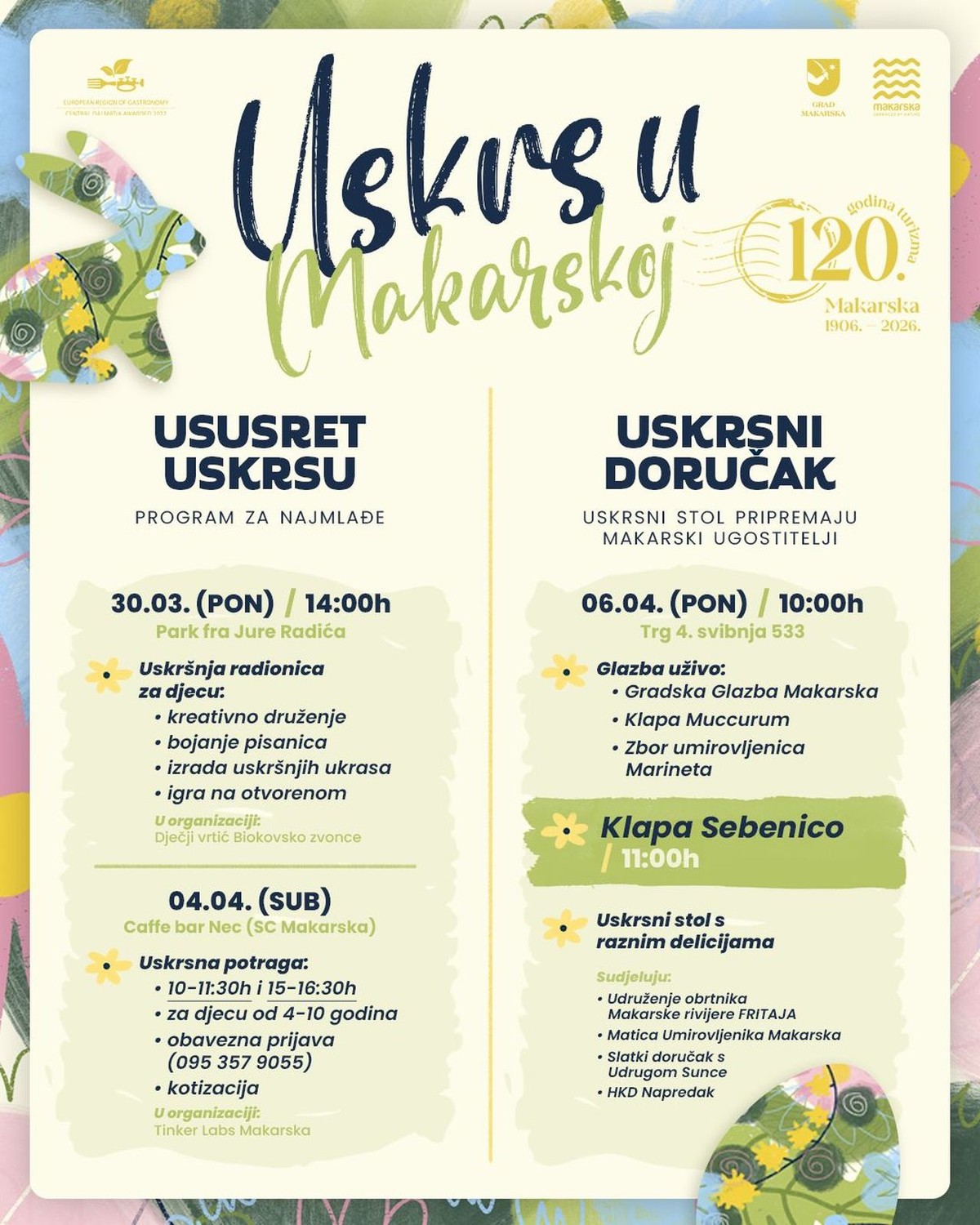 USKRS U MAKARSKOJ Program za djecu i tradicionalni doručak na otvorenom