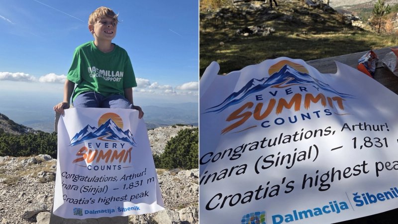FOTO/VIDEO Sedmogodišnji Arthur Robinson uspješno se popeo na Sinjal, najviši vrh Hrvatske