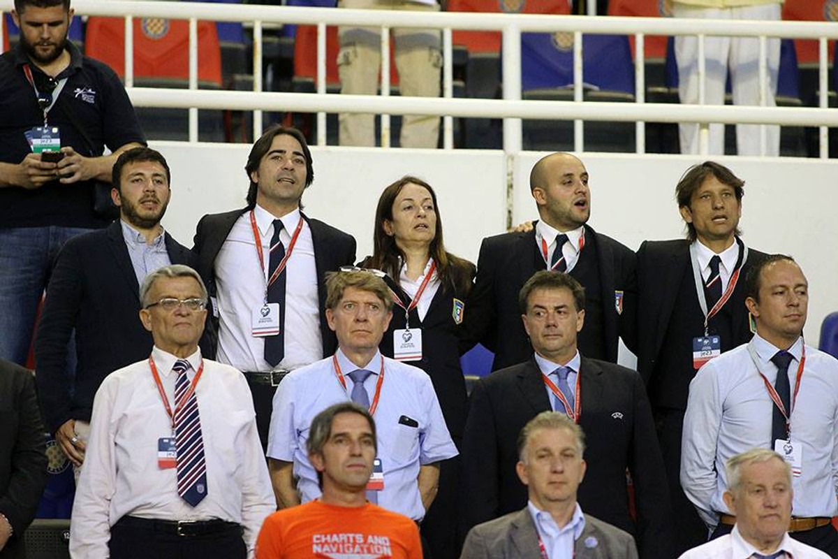 Svečana loža tijekom utakmice Hrvatska - Italija