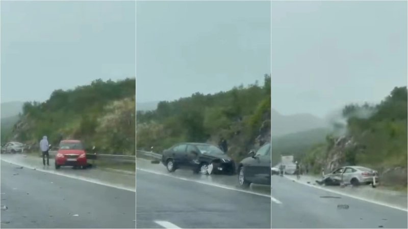 VIDEO: TEŠKA PROMETNA NA AUTOCESTI Sudar četiri auta kod Biskog, tri osobe su ozlijeđene