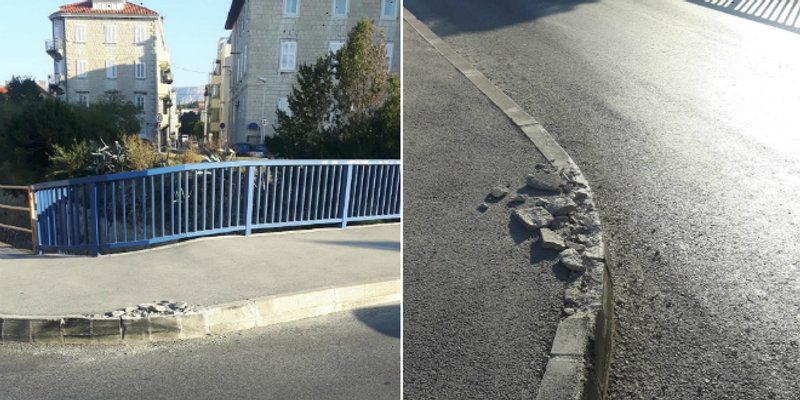 UPOZORENJE S BAČVICA Autobusi i šleperi su izrazbijali ivičnjak na mostu, tužit ćemo Grad