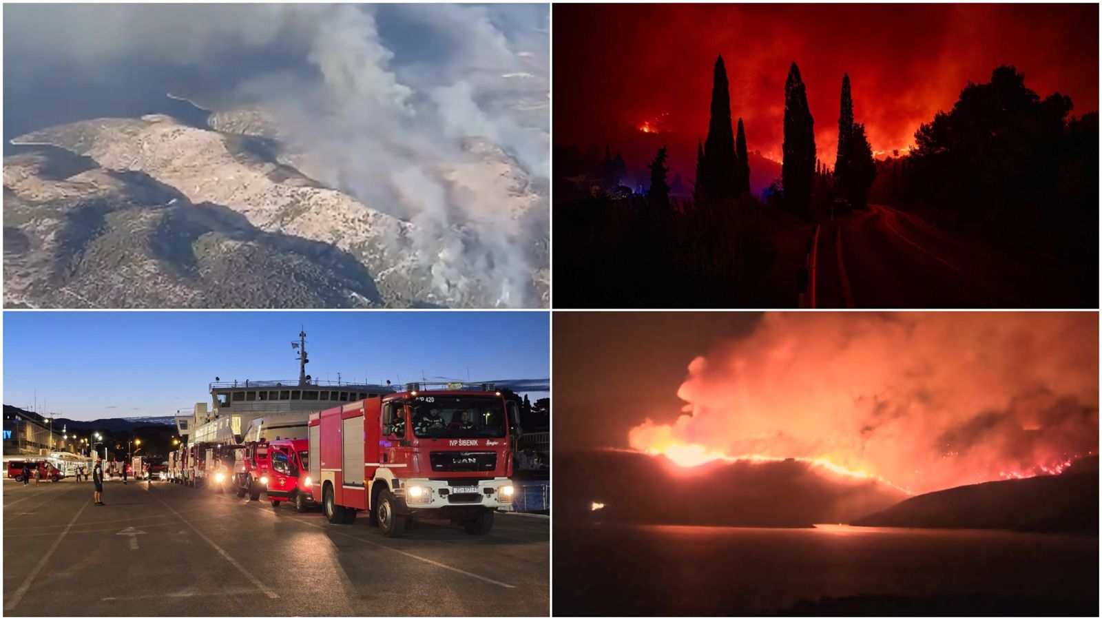 TREĆA NOĆ BORBE S PLAMENOM: Na otoku više od 200 vatrogasaca, opožareno je 3.000 hektara