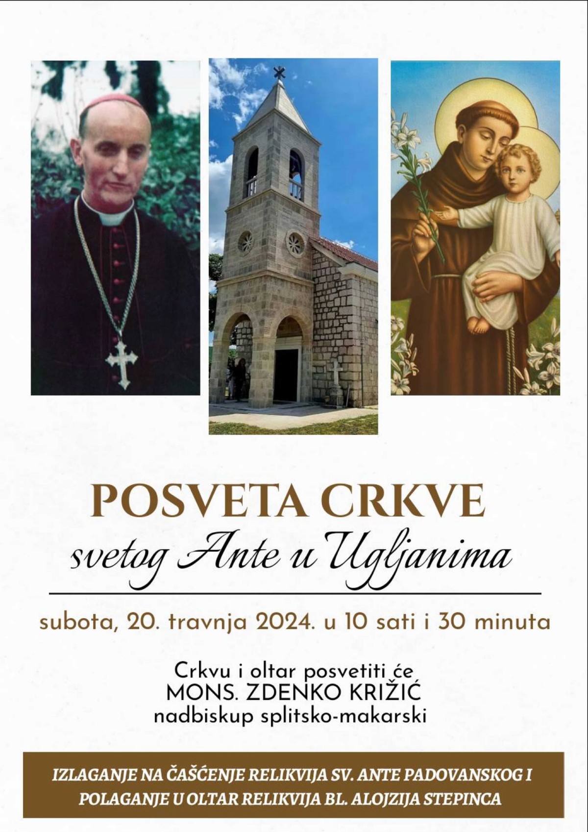 VELIKI DOGAĐAJ ZA ŽUPU Posveta crkve i oltara u Ugljanima 