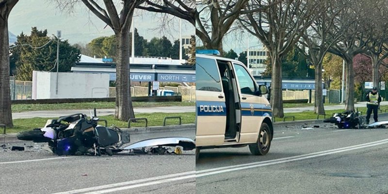 FOTO Teška prometna nesreća kraj Poljuda: Vozač motocikla prevezen u bolnicu