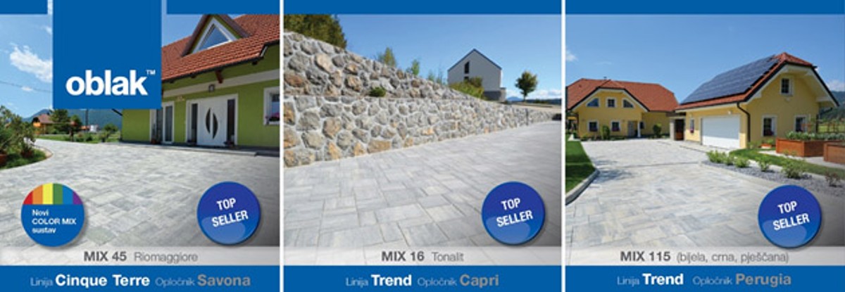 OBLAK COLOR MIX SUSTAV 'Opločnici raznih kombinacija boja najbolje su rješenja za vaš dom'