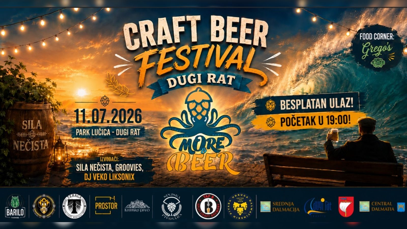 Craft Beer Festival 'More & Beer' stiže u Dugi Rat: Večer piva, glazbe i hrane uz more