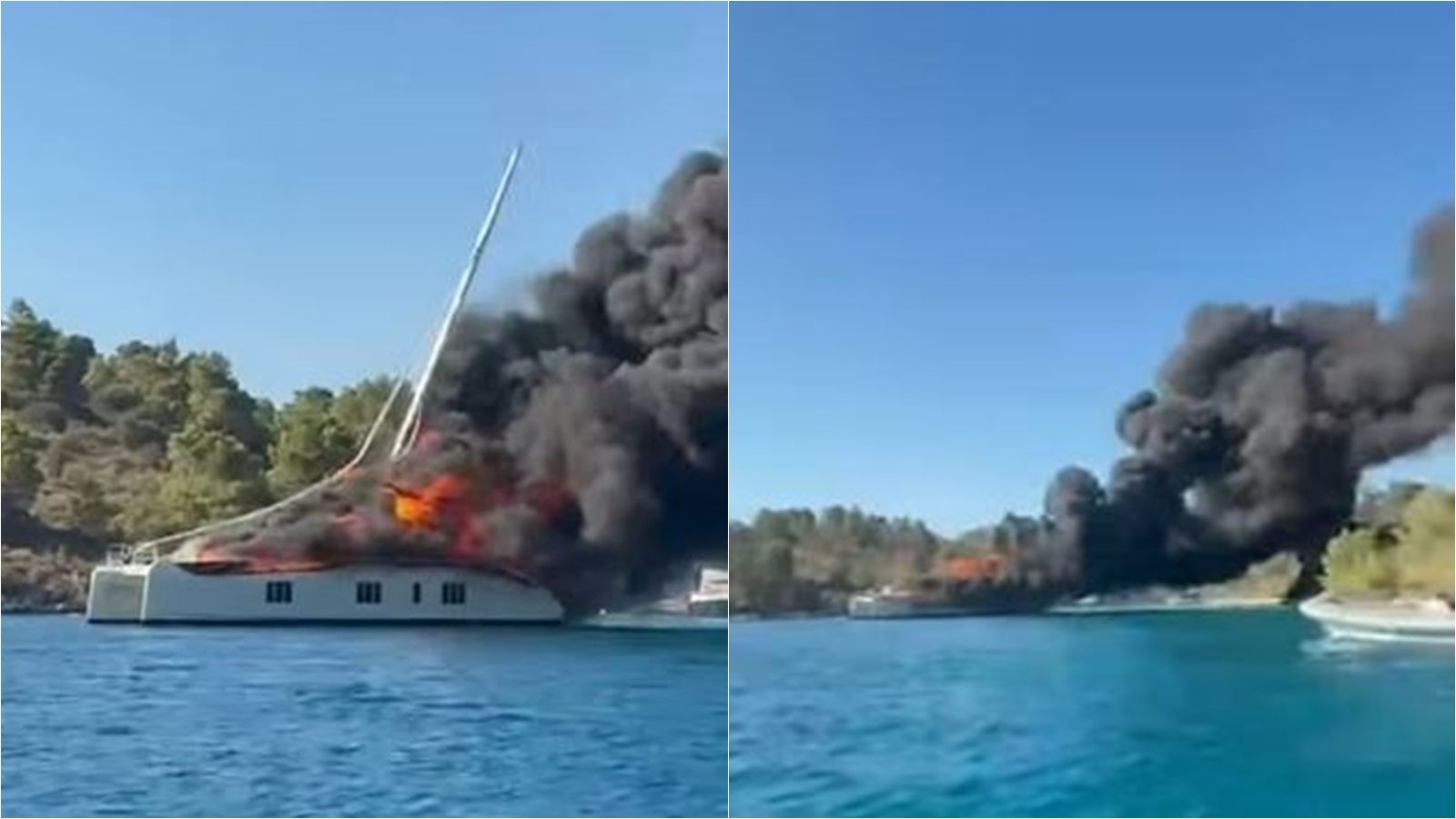 VIDEO Vatra guta plovilo u hvarskoj uvali!