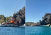 VIDEO Vatra guta plovilo u hvarskoj uvali!