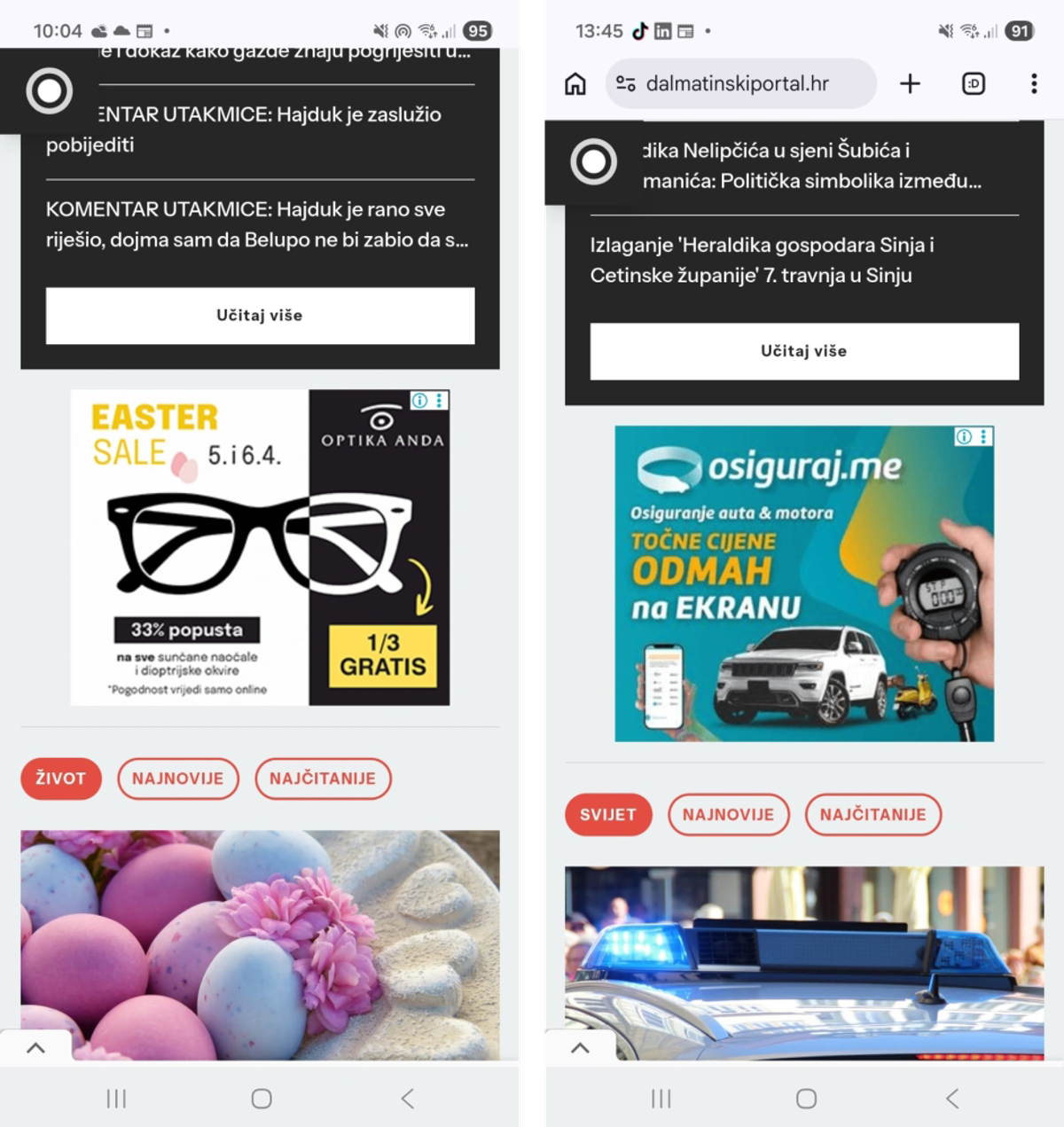 Cjenik oglašavanja na Dalmatinskom portalu