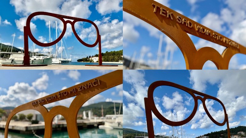 Vela Luka očima Olivera: Umjetnička instalacija u obliku naočala u čast glazbenoj legendi