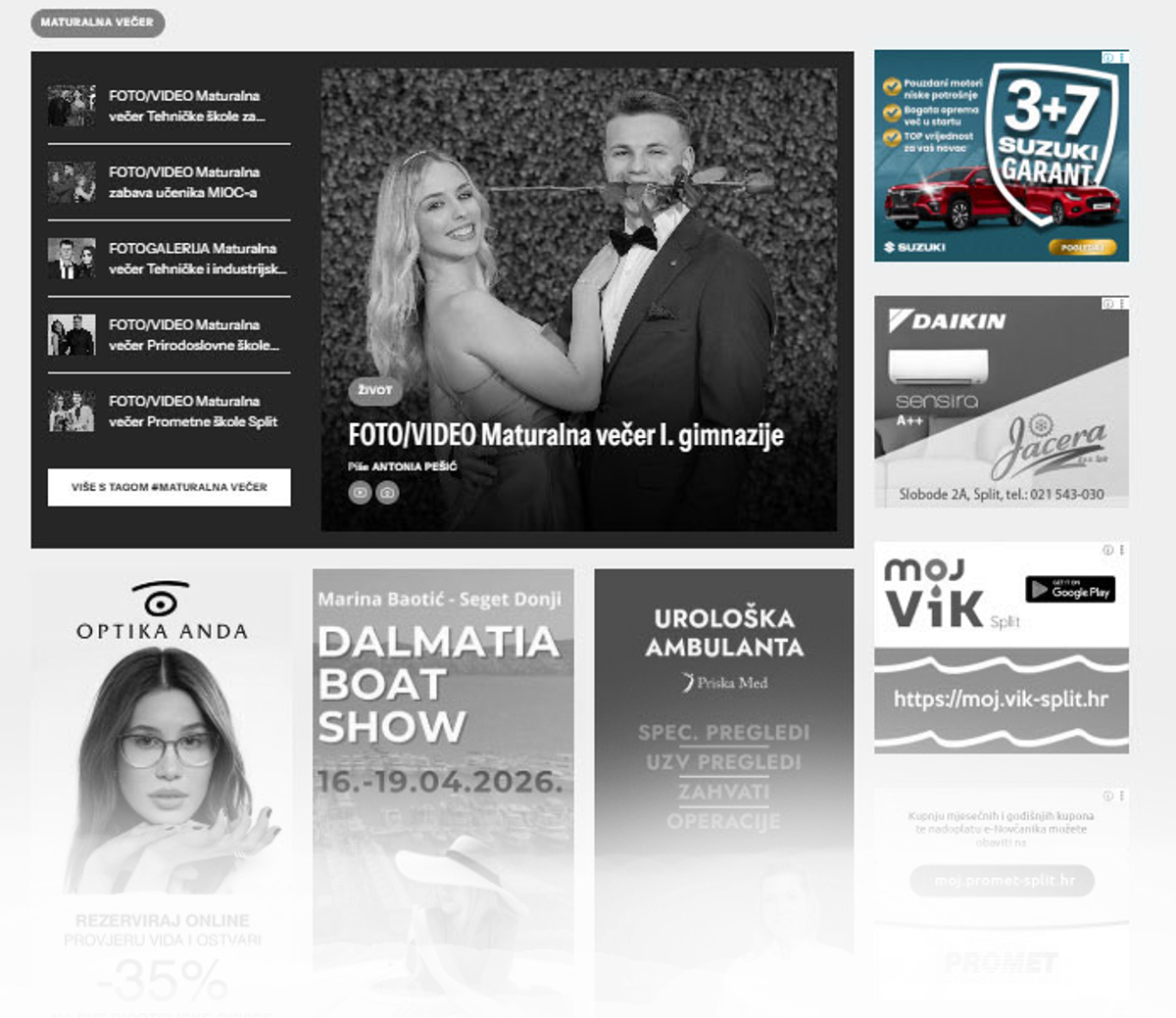 Cjenik oglašavanja na Dalmatinskom portalu