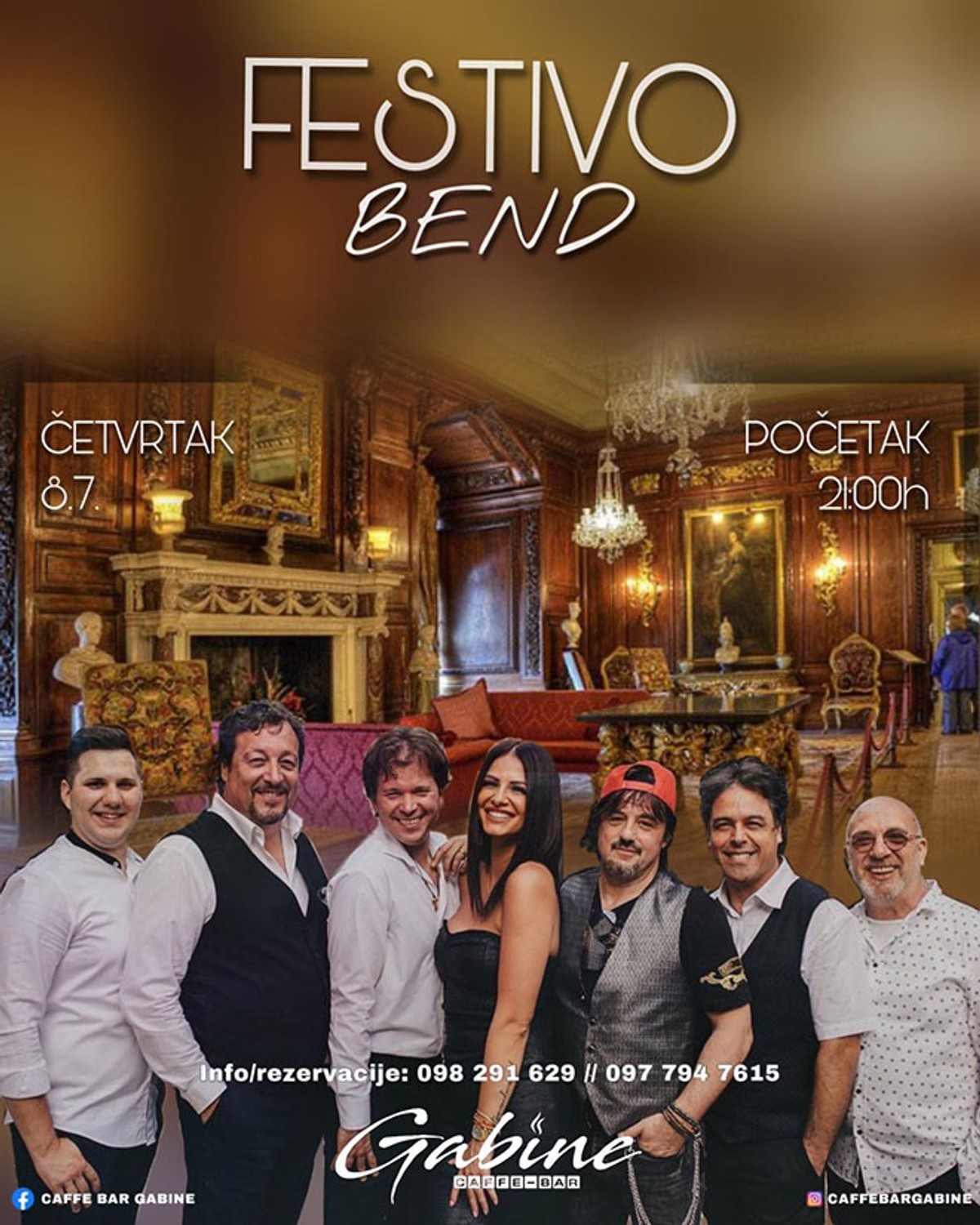 STARTA GLAZBA UŽIVO: Festivo bend u četvrtak u caffe baru Gabine