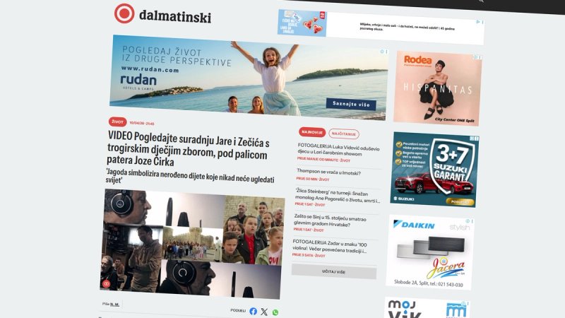 Cjenik oglašavanja na Dalmatinskom portalu