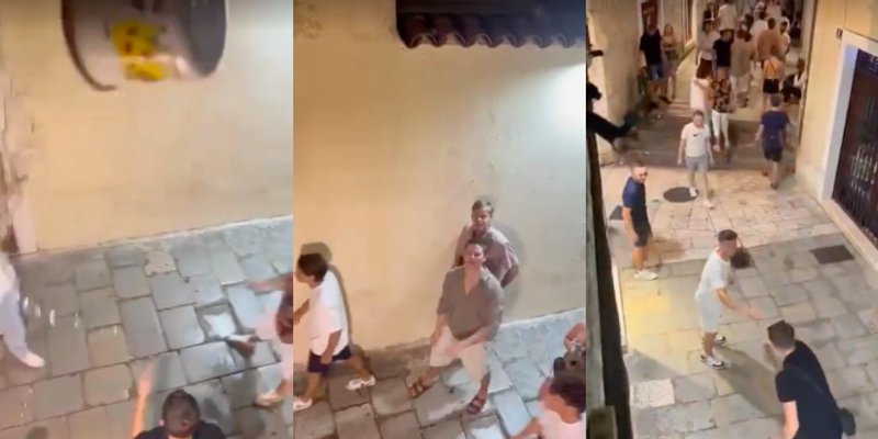 VIDEO Polijevanjem protiv glasnih turista