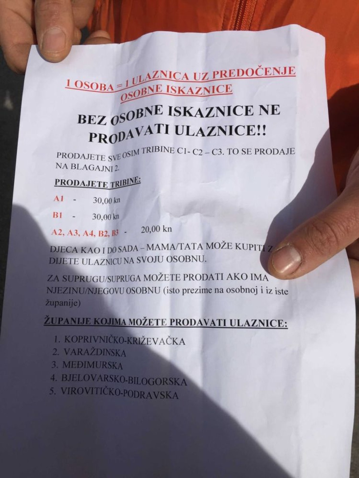 DISKRIMINACIJA U KOPRIVNICI: Ulaznice za domaću tribinu se prodaju samo stanovnicima pet županija!