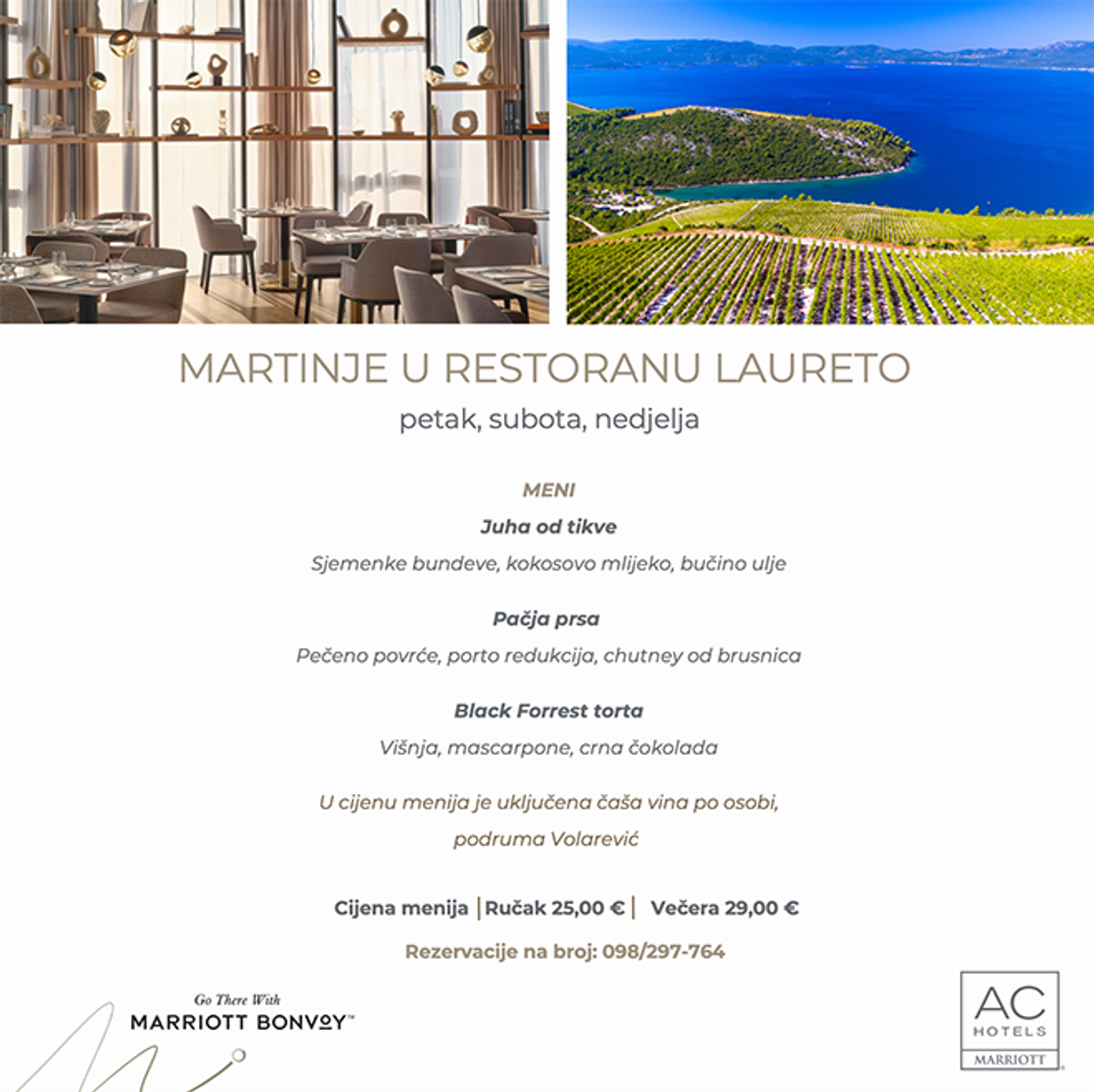 Gastro užitak u najvišem hrvatskom neboderu: Restoran Laureto slavi Martinje, pogledajte cijene i jelovnike