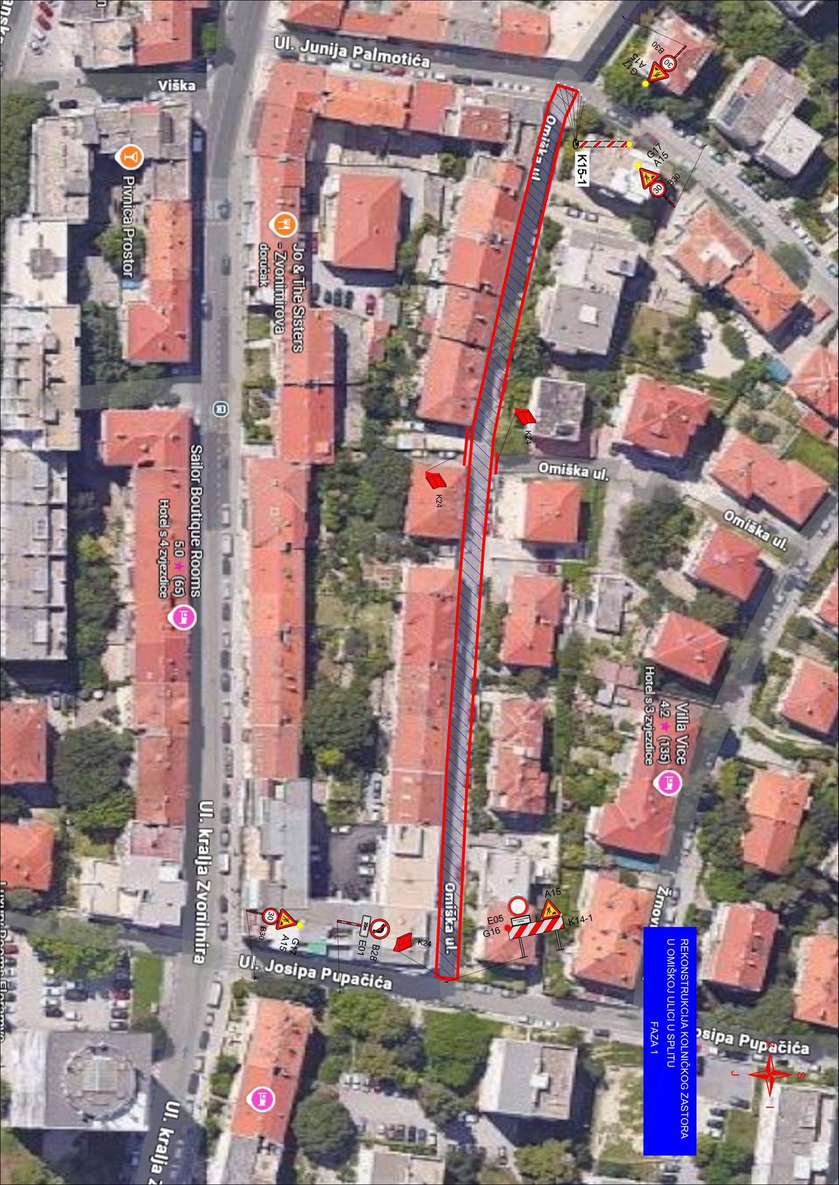 PRIVREMENA REGULACIJA PROMETA Sutra počinje sanacija kolnika u Omiškoj ulici