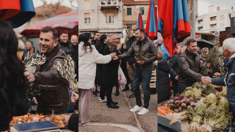 USUSRET CVJETNICI Gradonačelnik Splićanima dijelio maslinove grančice