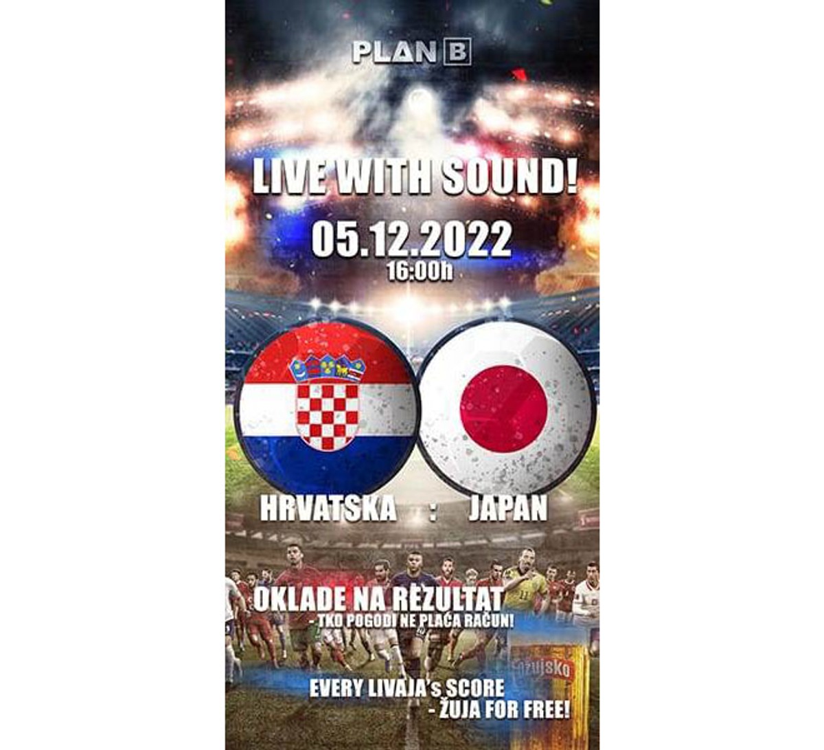 NASTAVLJA SE AKCIJA U SPLITSKOM BARU 'Besplatna piva za svaki Livajin gol!'