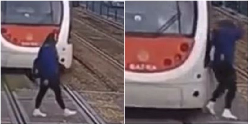 VIDEO Prelazak pruge sa slušalicama u ušima skoro završio kobno