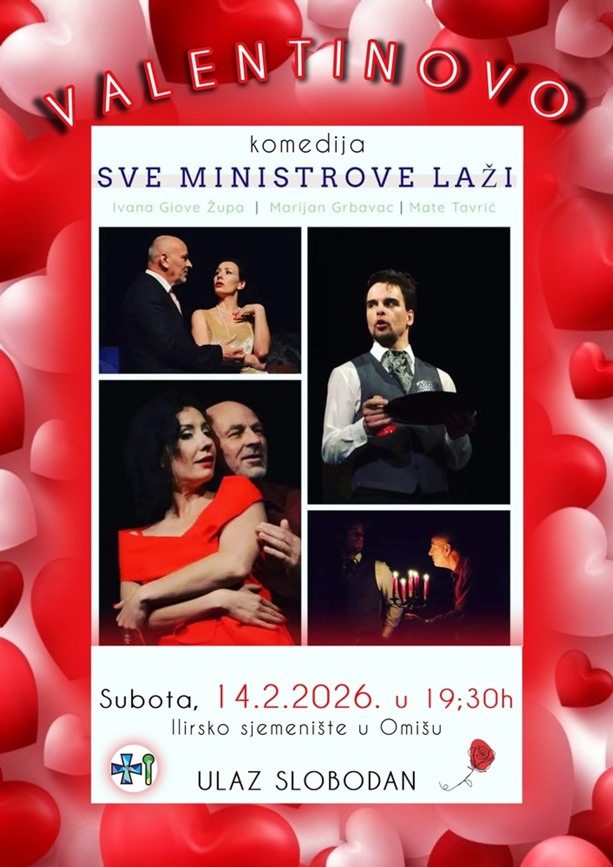 Valentinovo u Omišu uz kazališni hit 'Sve ministrove laži'