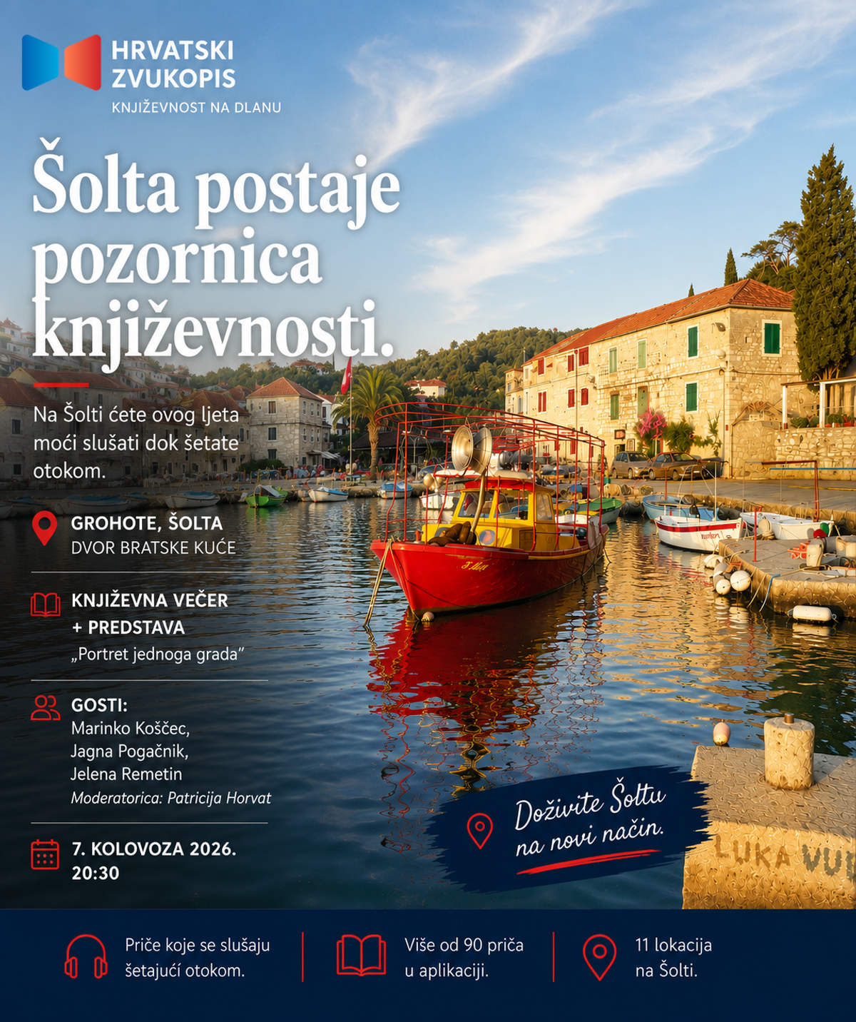 Nakon uspješnog programa na Braču, Šolta postaje nova pozornica Hrvatskog zvukopisa