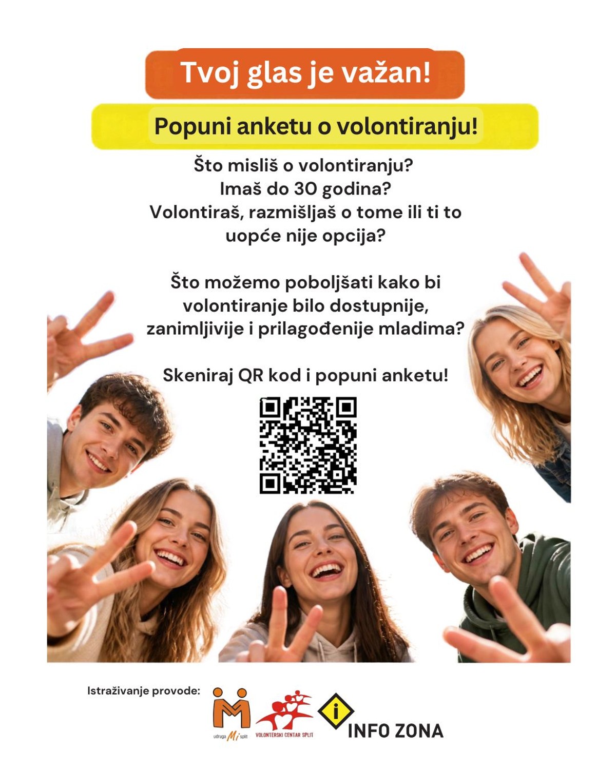 POZIV MLADIMA U SPLITU 'Recite nam što mislite o volontiranju'