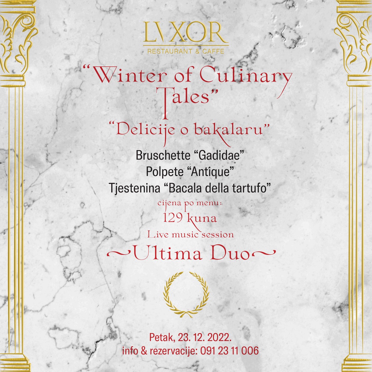 'Delicije o bakalaru' u restoran/kavani Lvxor