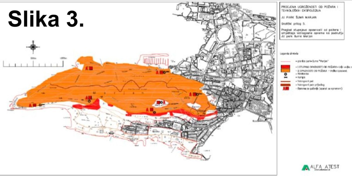 Slika 3. Najveća opasnost od požara prijeti upravo južnim padinama jer ne postoje protupožarni puti i hidrantska mreža