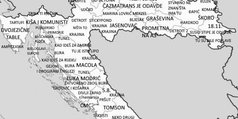 Dalmatinac napravio posebnu kartu Hrvatske koja je postala hit na internetu