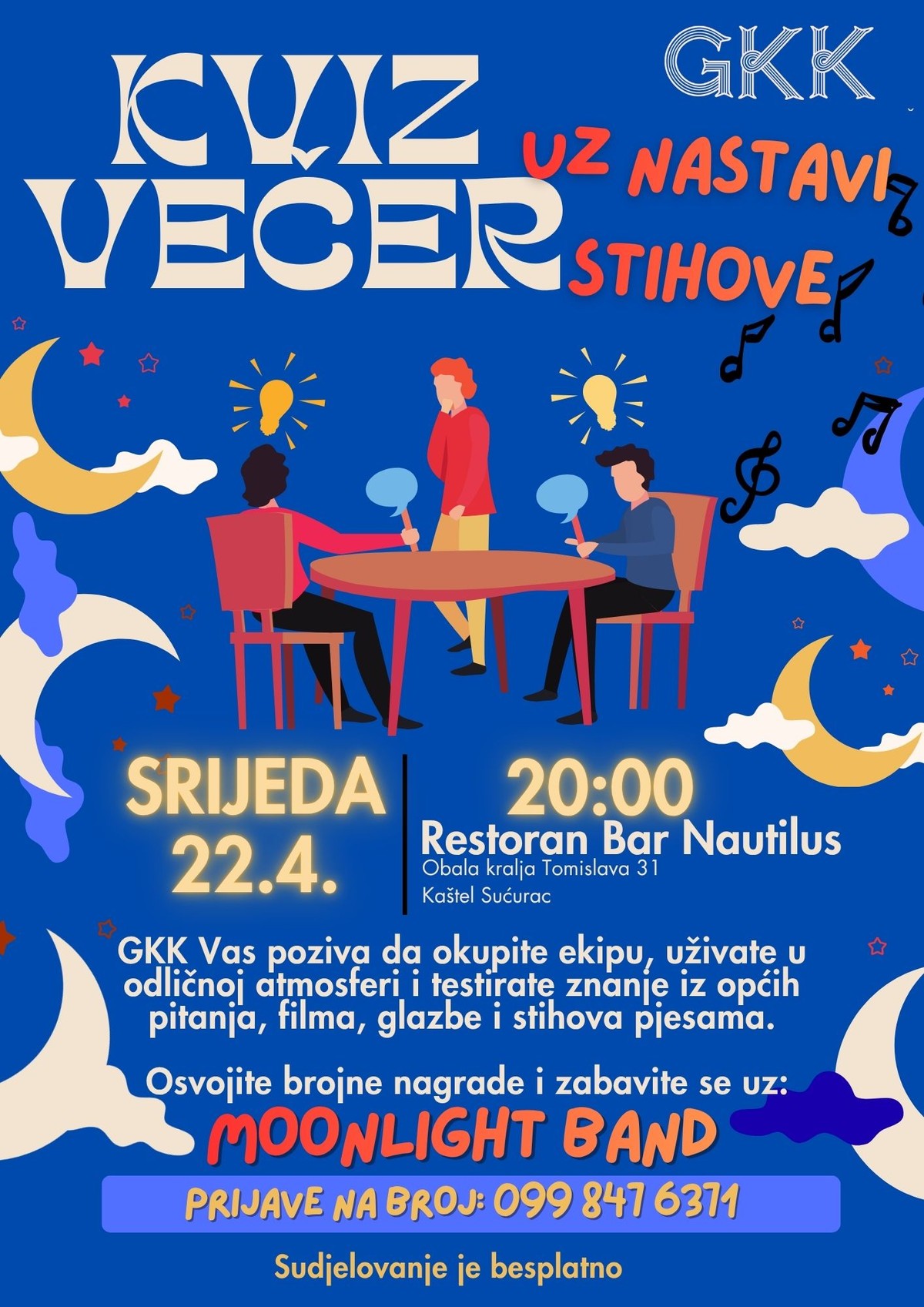 NASTAVI STIHOVE Glazbeni kviz i kviz općeg znanja u Noći knjige u Kaštel Sućurcu